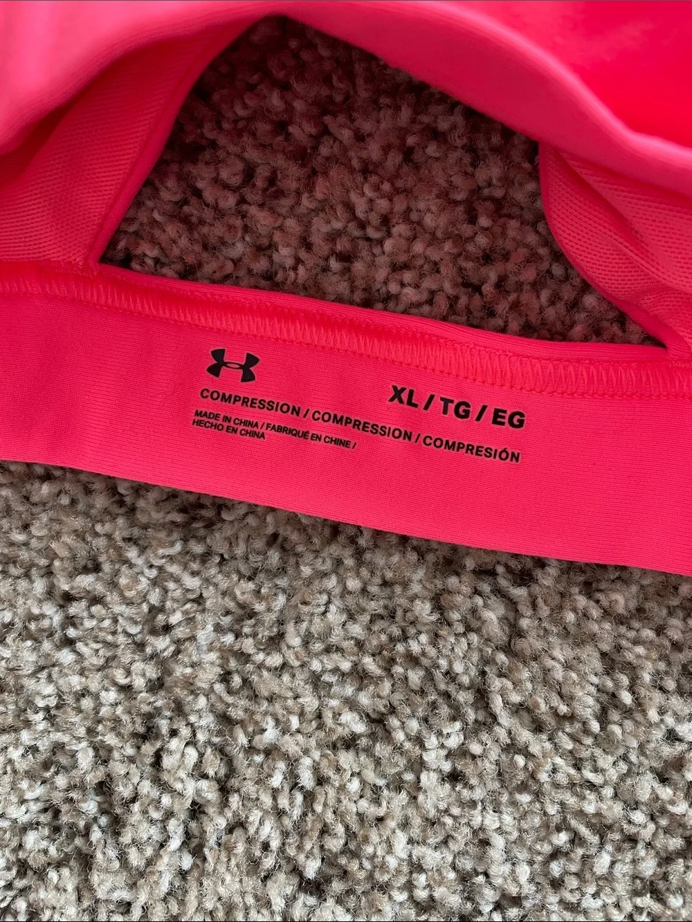 Under Armour UA Eclipse Hot Pink Cross-Back Compression Sports Bra